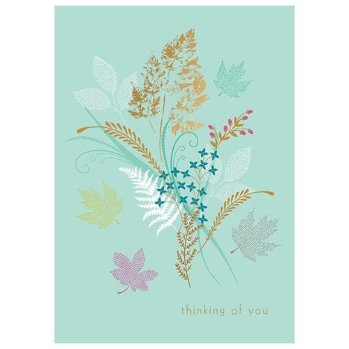 Sara Miller Thinking of You Leaf Design Card - giftme.ie